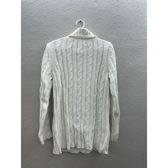 Donna Salyer Fabulous Furs Faux Womens Sweater Size XL White Knit Turtleneck - Picture 6 of 11